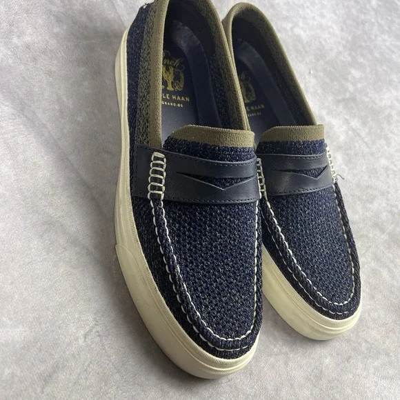 Cole Haan Pinch Maine Classic Shoes Mens 7.5 Blue & Green Grand OS Penny Loafers - Picture 2 of 9